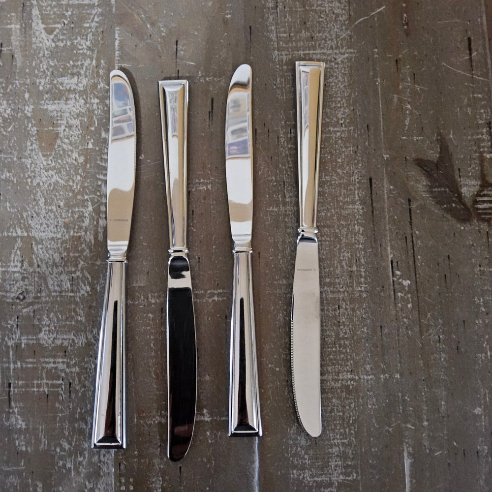 Gorham Marabella Dinner Knives Stainless Steel Set of 4 Modern Flatware MCM